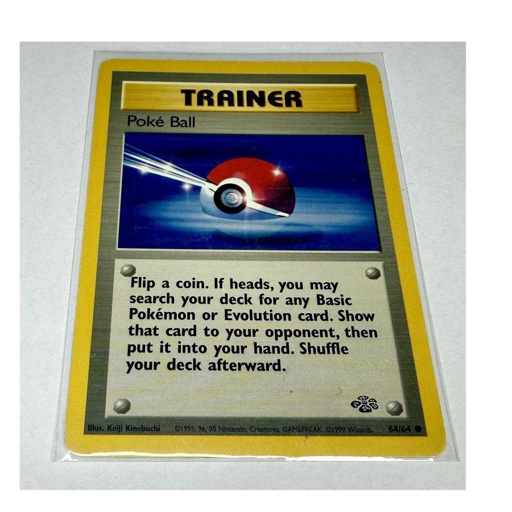 Pokémon Poké Ball 64/64 Base Set Trainer Regular Common 1999 Wizards Card
